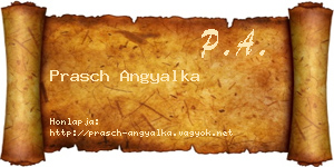 Prasch Angyalka névjegykártya